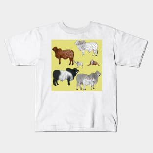 Brahman Cattle Yellow Kids T-Shirt